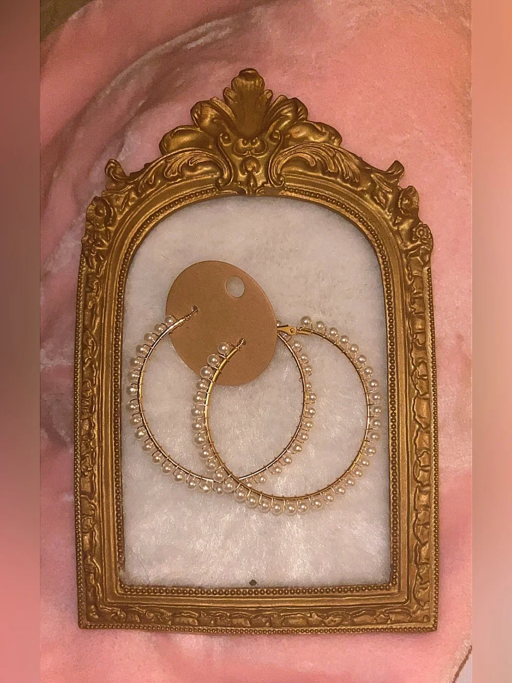 Gold Hoop Earrings with Pearls - Women Jewelry